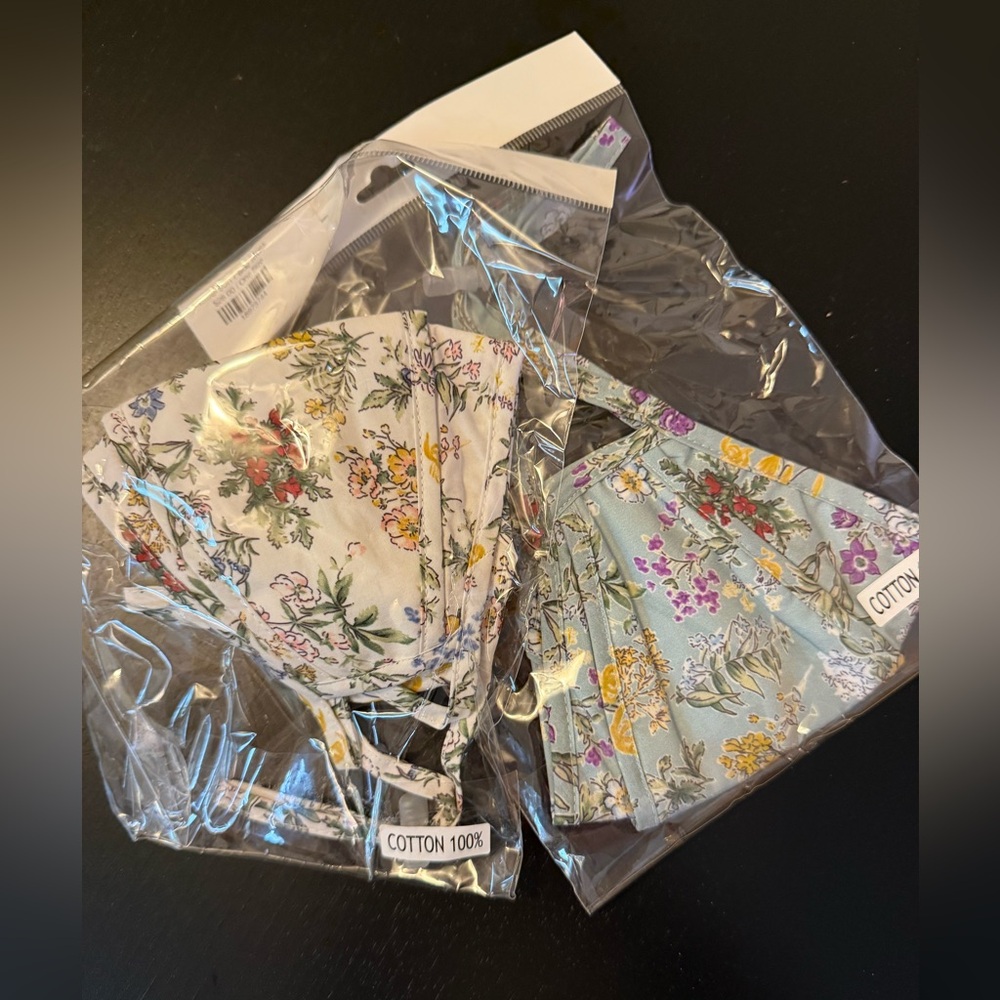 Koo de Ker Floral Cotton Face Masks Set